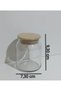 10-Piece Wooden Flat Vacuum Glass Spice Jar Set with Lids, Spoon, Rotating Stand and Label Storage Jar - 4