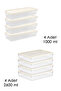 8-Piece Refrigerator Organizer Set - Kitchen Storage Container Leak-Proof Lid Freezer Organizer 1L-2.6L Cream - 2