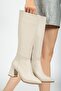 Women's Thick Heeled Winter Beige Boots Tr05Mk05B - 2