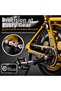 1:8 Scale Realistic Metal Model Bicycle Yellow - Decorative Toy with Shock Absorber, Movable Chain, and Pedals - 4