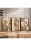 Gold Leaves 3 Piece Wooden Framed Painting Act - 2