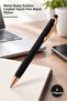 4 Pieces of Ballpoint Pens with Rubber Touchpen – Metal Body, Rubber-Coated Touch Pen, Black Stylus