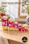 4 Pieces Wooden Matryoshka – Set of 6 Nesting Dolls, 14 cm Size, Traditional Toy and Decoration, Matryoshka Nesting Doll
