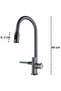 Kitchen Sink Faucet with Purification Outlet, New Digital Temperature Sensor, Shower Waterfall Spiral Sprayer, Anthracite, Imported, 7 Years Warranty - 5