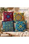 Bohemian Tile Patterned Rhapsody 4-Piece Throw Pillow Cover Set – Double-Sided Digital Printed Decorative Living Room Sofa Decor - 3
