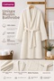 Çethome Off-White Color Unisex Belted 100% Cotton Muslin Fabric Bathrobe