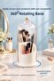 2-Piece Makeup Organizer Set with Jar-Lid Brush Holder and 11-Compartment Drawer Cosmetic Organizer Set - 2