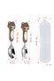Premium Children's Bpa Free Stainless Steel Fork and Spoon Set with Teddy Bear Figure, 12+ Months - 2