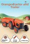 Orange Farm Tractor and Trailer 36 cm Movable Wheeled Toy Tractor with Detachable Trailer