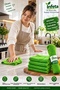30X30 cm 4-Pack Green Microfiber Cleaning Cloth with Overlock Edges Multi-Purpose - 4