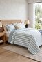 Mavlira Blue Striped Patterned Quilted Bedspread Double Size - 2