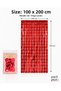 Metallic Red Gingham Foil Door Curtain 100X200 cm Party Birthday Decoration Photo Background - 3