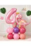 Cute Pink Dinosaur Concept 1 Year Old - 10 Piece Birthday Balloon Set