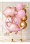 Cute Pink Dinosaur Concept and Pink Cloud Balloon Set - 8 Piece Balloon Set