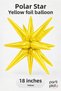 Yellow Polar Star Foil Balloon 18 Inch – Shiny Star Birthday, Baby Shower, and Party Decoration - 2