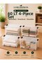 60 L Wheeled Lockable Storage Box Set of 4 Transparent, Stackable, Multi-Purpose Organizing Box