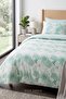 Palvena Green Leaf Patterned Cotton Duvet Cover Set Single Size - 3