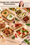18/10 Steel 4-Compartment Sauce Bowl and Snack Bowl Presentation Plate Set Gold 723749 - 8
