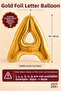 Gold Foil Letter Balloon Set with 9 Letters, 16 Inch 40 cm Tape Included - 3