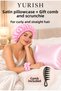 Pink Satin Pillowcase – with Bonnet, Buckle, and Comb Gift Set