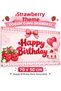 Strawberry Themed Birthday Vinyl Banner Happy Birthday Birthday Banner Party Ornament Backdrop Decoration Happy Birthday |   Children's Party Decoration Birthday Party Set Ornament - 7