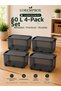 60 L Lockable Storage Box with Wheels, Set of 4, Anthracite, Stackable, Multi-Purpose Organizing Box - 2