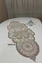 Lily 5 Piece Luxury Runner Living Room Coffee Table Cover Set French Lace Laced Dowry Set - 8