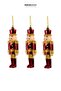 Christmas Ornament Shiny Glitter 3-Piece Tin Soldier Red 16 cm - 2