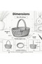 Tricot Knitted Presentation Basket with Handles (19X7 cm) - Candy Holder, Chocolate Holder, and Cosmetic Organizer - 3