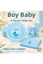 Baby Boy Blue Baby Shower Tableware Set for 8 People 8 Plates 8 Cups 20 Napkins Birthday
