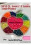 12 Colors Apple Box 7,000 Pieces Glue-On Stone Ss10(2.5 mm) Bedazzling Kit Set