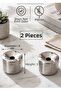 Ashtray with Steel Lid, Set of 2, Stainless, Odorless, for Garden, Tea Garden, Balcony Ashtray - 2