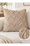 Zigzag Patterned Chenille Jacquard Woven Decorative Throw Pillow Cushion Cover with Hidden Zipper Single 40X40 cm Set of 4 - 2