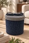 Pearl Series Jute Decorative Basket L Size (30X30 cm) |   Vegan Large Size Home Organizer with Ribbons - 2