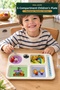 Kral Şakir 5-Compartment Children's Plate Melamine Food Nutrition Plate Bpa-Free Licensed