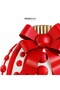 Christmas Metal Spotted and Bowknot Giant Ball Ornament Red White 45 cm - 2