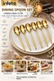 Gold 21 cm Set of 6 Dinner Spoons Stainless Steel Shiny Flatware Spoon Set