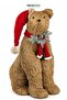 New Year's Eve Natural Wicker Textured Bear Figure Sitting on a Red Hat 90 cm
