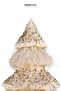 Christmas Ornament Glittered Desktop Pine Tree Milk Coffee 40 cm - 2