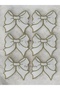 Gold Embroidered Bow Patterned Linen Cocktail Napkins Set of 6 Coffee Presentation Napkins