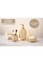 3-Piece Beige Decorative Bathroom Set with Ceramic Elephant Figure, Toothbrush Holder + Liquid Soap Dispenser + Solid Soap Dispenser - 6
