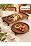 2-Piece Wooden Leg Presentation Set - Round Rectangular - 2