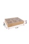 6 Compartment Wooden Organizer, Snack Box, Turkish Delight Box, Breakfast Box, Tea Bag Holder, Jewelry Box, 30X20 Cm, Box with Handle - 3