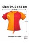 Yellow Red Fan Jersey Foil Balloon 59.5X56 cm Birthday Party Decoration 1 Piece - 3