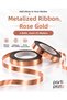 Rose Gold Metalized Raffia 2 Pieces X 25 Meters Balloon String Gift Wrapping Decoration Ribbon