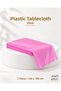 Pink Plastic Tablecloth 120X180 cm Rectangular Birthday Party Cover 1 Piece - 2