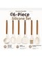 35cm Large Size Wooden Handle 6-Piece Silicone Scoop Set – Spatula-Scoop-Spoon-Brush – Non-Scratch Silicone Kitchen Utensils White - 2