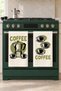 Coffee Break Moka Pot and Coffee Cup Green Black 2-Piece Kitchen Towel Set 35X55