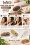 Oval Wooden Handle Hair Brush White Plastic Body Massage Tip Comb Brush - 3