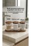 Akasya Bathroom Organizer Set with Wooden Stand, 3-Piece Glass Bathroom Organizer, Cotton Pad Holder & Ear Swab Stand 600 ml - 2